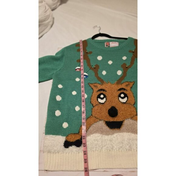 Ugly Christmas Sweater Reindeer Mens Large Christmas Ornaments Xmas Party - Picture 5 of 7